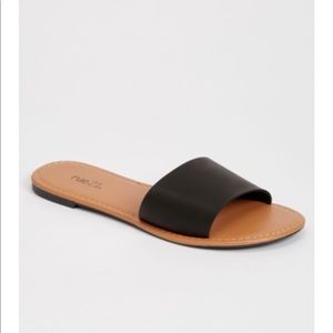 Black slide sandals